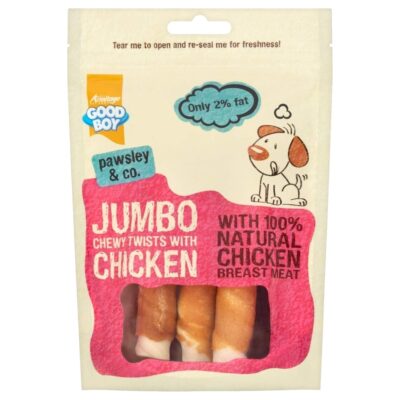 PAWSLEY & CO. JUMBO CHEWY TWISTS WITH CHICKEN