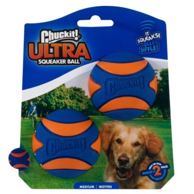 Chuckit! Ultra Squeaker Ball Dog Toy, Medium, 2 count