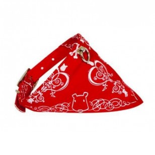 DOOGY COLLAR WITH SCARF RED