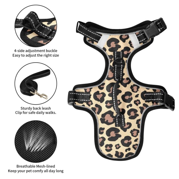 DOOGY LEOPARD PRINTED CAT HARNESS SET