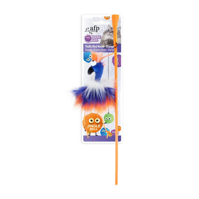 FLUFFY BIRD WAND ORANGE