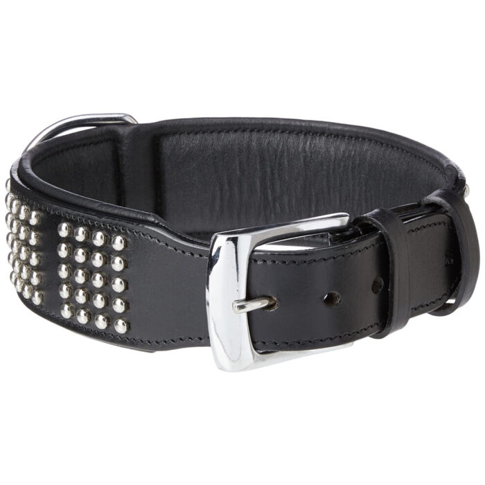 LEATHER COLLAR 50MM 65CM BLACK