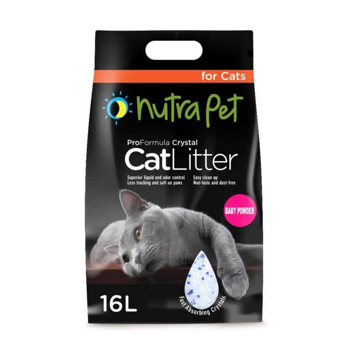 NUTRAPET CAT LITTER SILICA GEL 16L - BABY POWDER