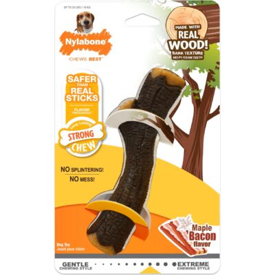NYLABONE STRONG CHEW STICK- REAL WOOD WITH MAPLE B