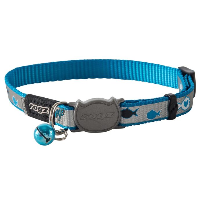 ROGZ REFLECTOCAT COLLAR BLUE FISH CB40-B SMALL