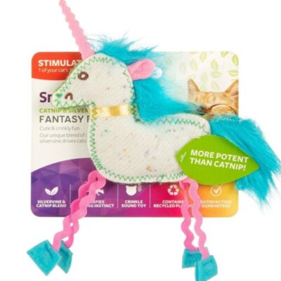 Smartykat Fantasy Frenzy Crinkle Unicorn Catnip And Silvervine Cat Toy