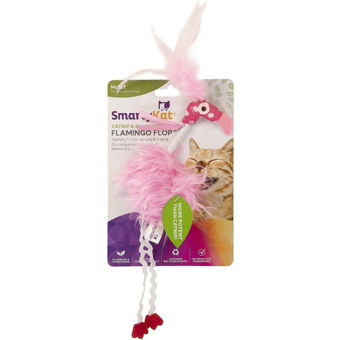Smartykat Flamingo Flop Feathered Catnip And Silvervine Cat Toy